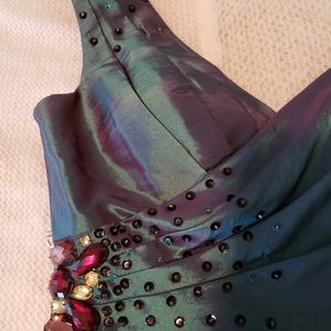 Roberta Ruffled Metallic Dress